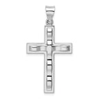 Sterling Silver Rhodium-plated Polished Cross Pendant