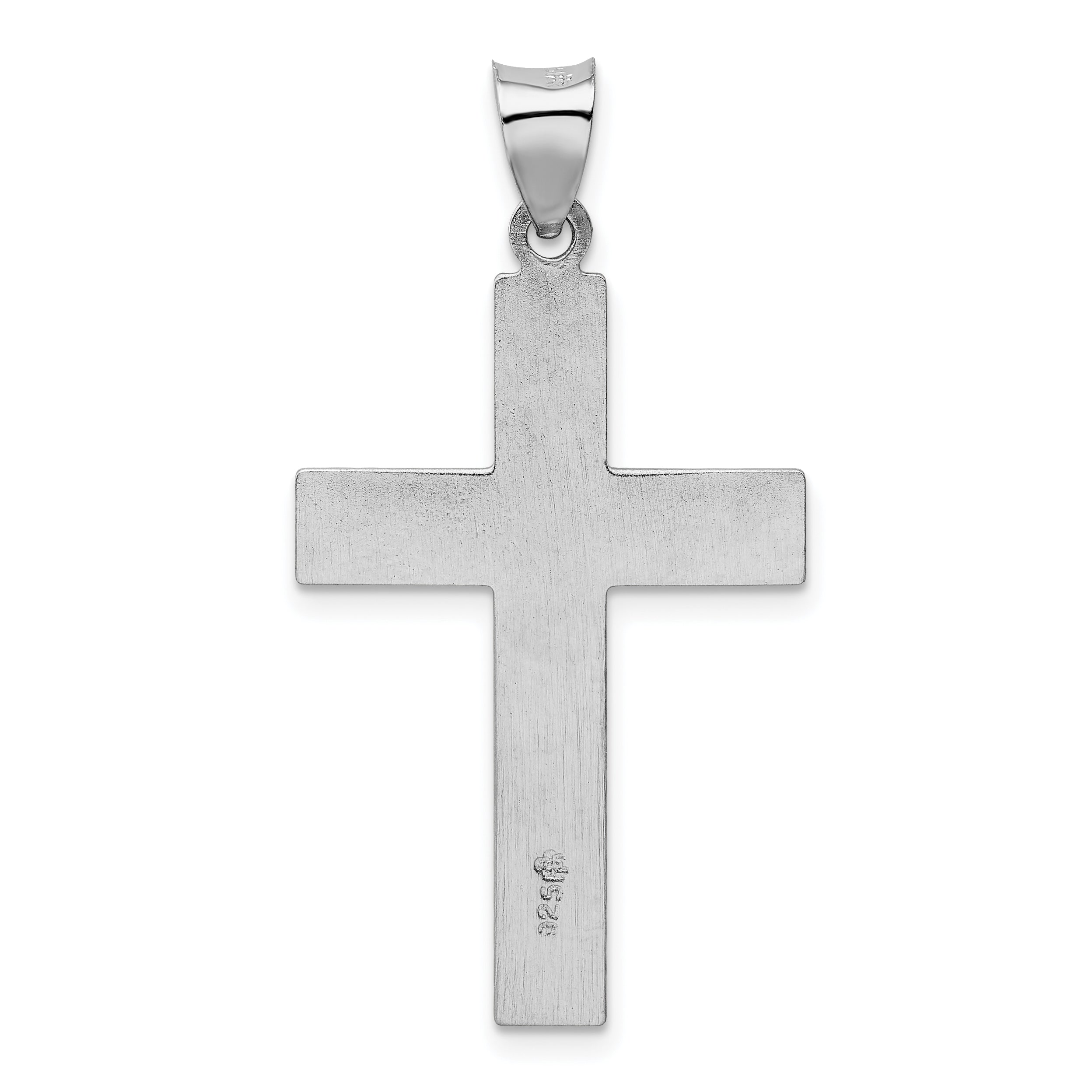 Sterling Silver 925 Latin Cross Pendant with Rhodium Satin Finish