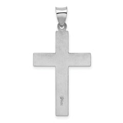 Sterling Silver 925 Latin Cross Pendant with Rhodium Satin Finish