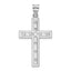 Sterling Silver Rhodium-plated Satin & Polished Latin Cross Pendant