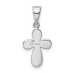 925 Sterling Silver Glitter Enamel Cross Pendant with Rhodium Polish