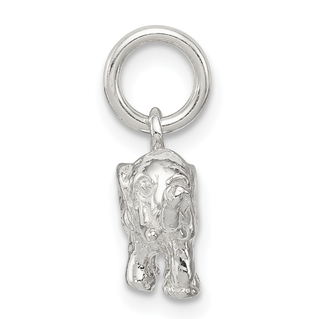 Sterling Silver 3D Elephant Charm with Polished Anti-Tarnish Finish Secondary image