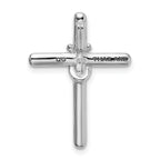 Sterling Silver 925 CZ Cross Pendant with Rhodium Plated Polish