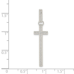 Sophia Jewelers 925 Sterling Silver CZ Cross Pendant Polished Elegance