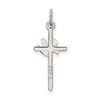 Sterling Silver 925 Dove Cross Pendant with Satin Finish