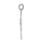 Sterling Silver 925 Draped Cross Pendant with Polished Satin Finish