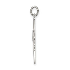 Sterling Silver 925 Draped Cross Pendant with Polished Satin Finish