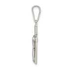 Sterling Silver 925 Polished Crucifix Pendant with 3D Design