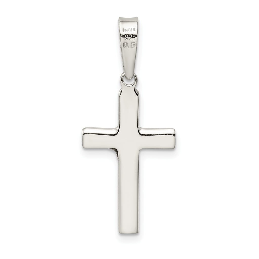 Sterling Silver 925 Polished Crucifix Pendant with 3D Design