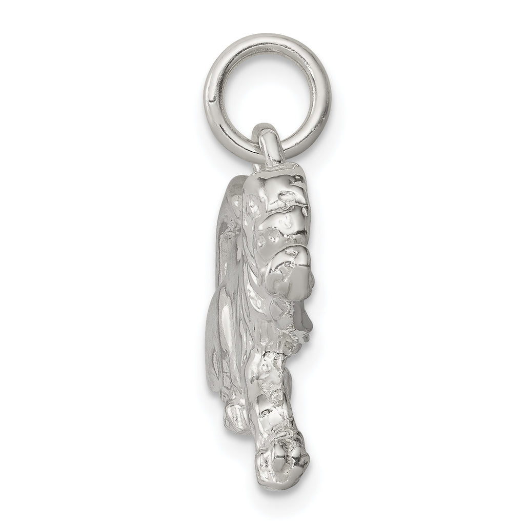 Sterling Silver 925 Men's Tiger Charm Polished Anti-Tarnish Finish