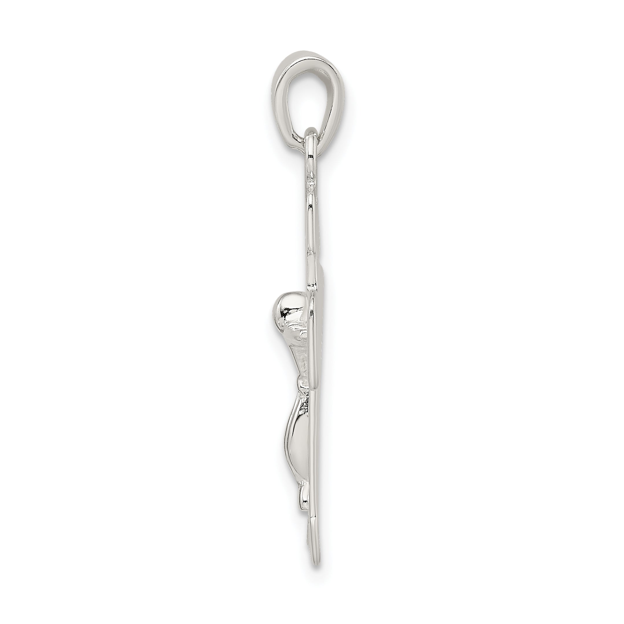 Sterling Silver 925 Crucifix Pendant with 3D Textured Design