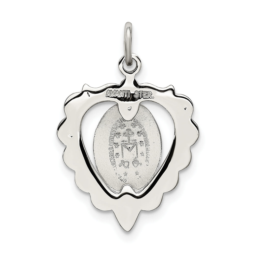 Sterling Silver 925 Heart Pendant with Blue Crystal Elegance