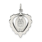 Sterling Silver 925 Heart Pendant with Blue Crystal Elegance