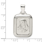 Sterling Silver 925 Hail Mary Reversible Pendant with Polished Satin Finish