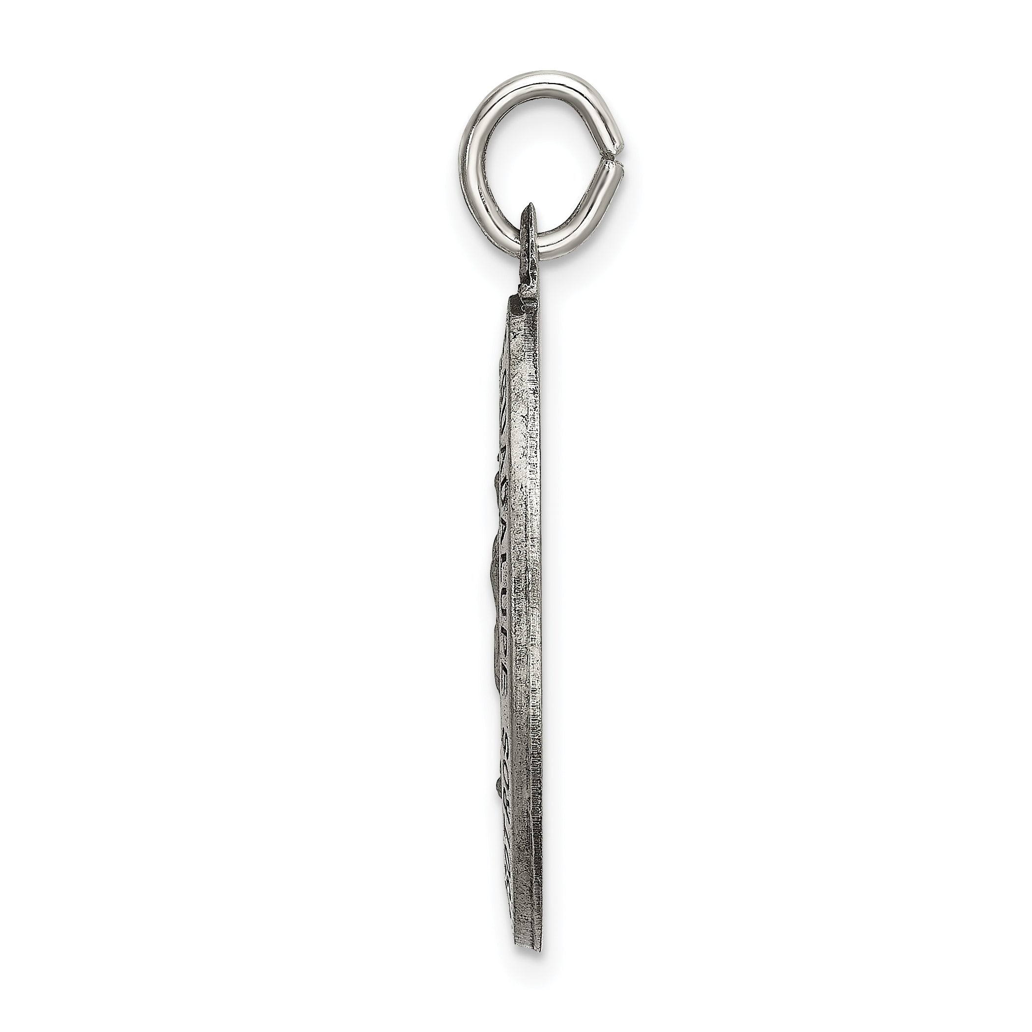 Sterling Silver 925 Antiqued Guadalupe Pendant with Satin Finish Secondary image