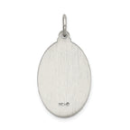 Sterling Silver 925 Antiqued Guadalupe Pendant with Satin Finish