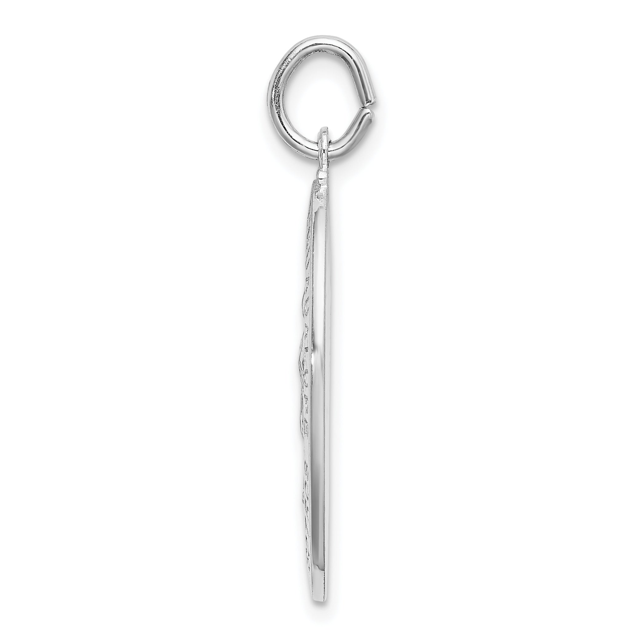 Sterling Silver 925 Polished Guadalupe Pendant Rhodium-Plated Elegant Design Secondary image