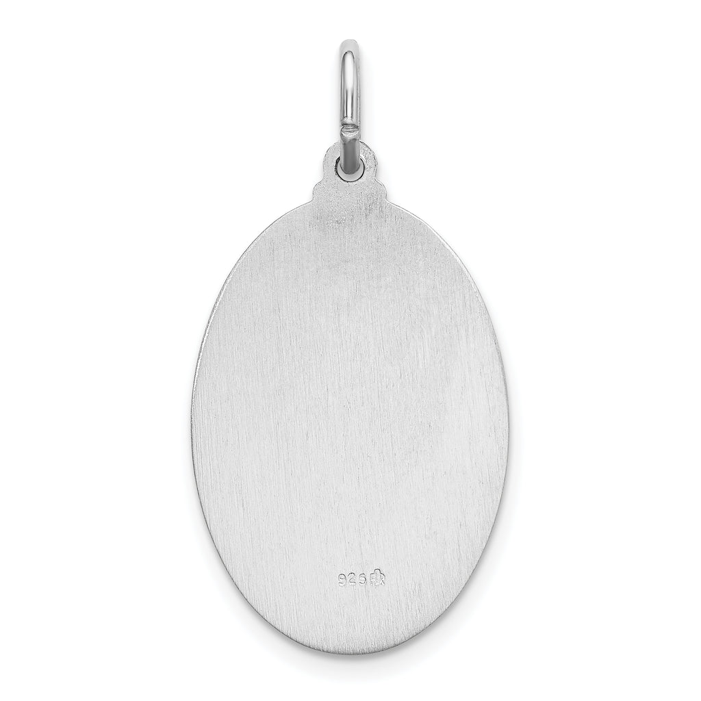 Sterling Silver 925 Polished Guadalupe Pendant Rhodium-Plated Elegant Design