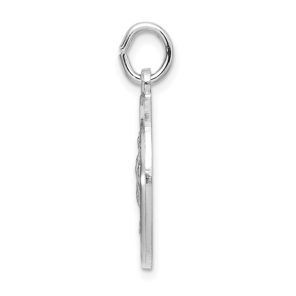 Sterling Silver 925 Guadalupe Medal Pendant Polished Rhodium-Plated Elegant