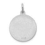 Sterling Silver 925 Guadalupe Medal Pendant Polished Rhodium-Plated Elegant