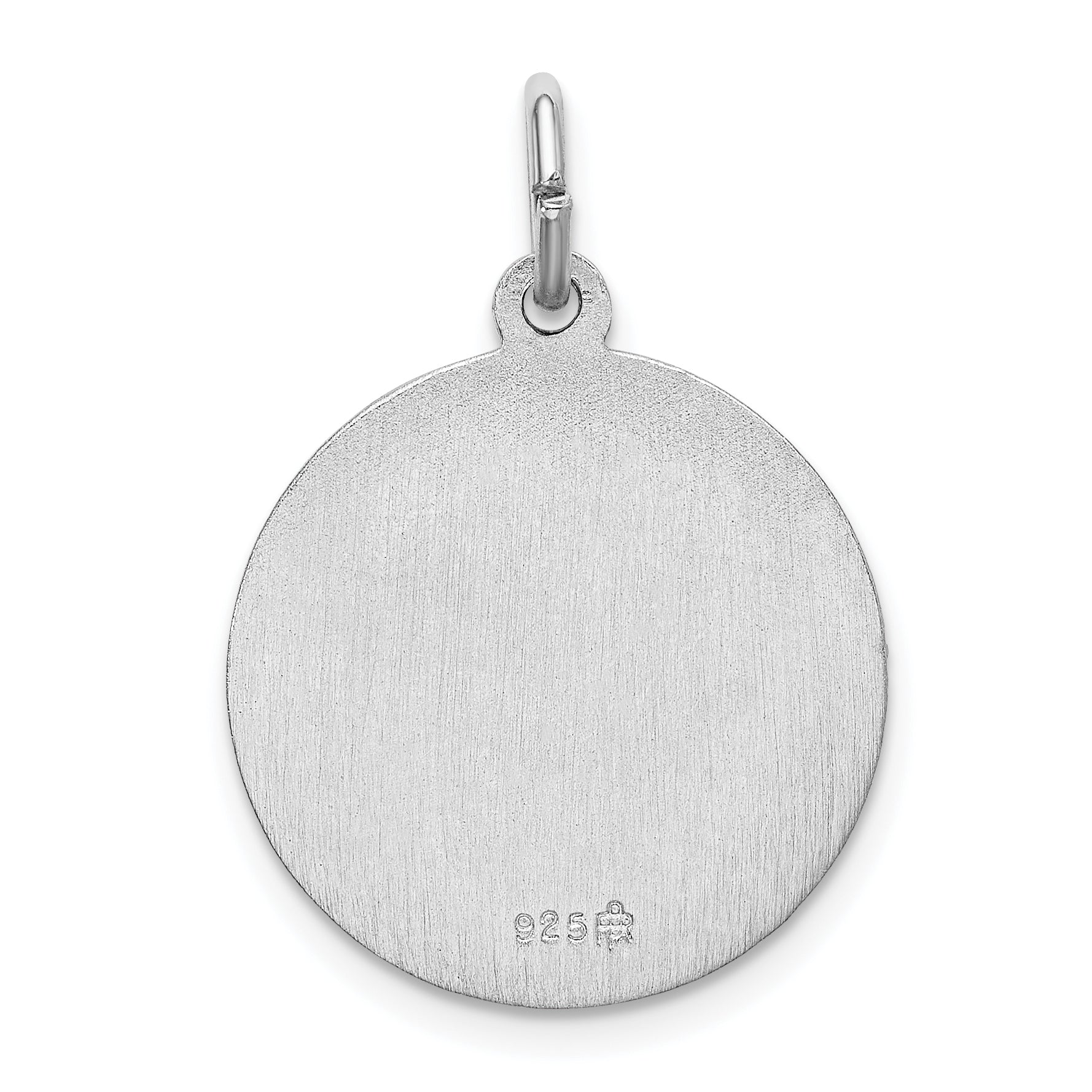 Sterling Silver 925 Guadalupe Medal Pendant Polished Rhodium-Plated Elegant