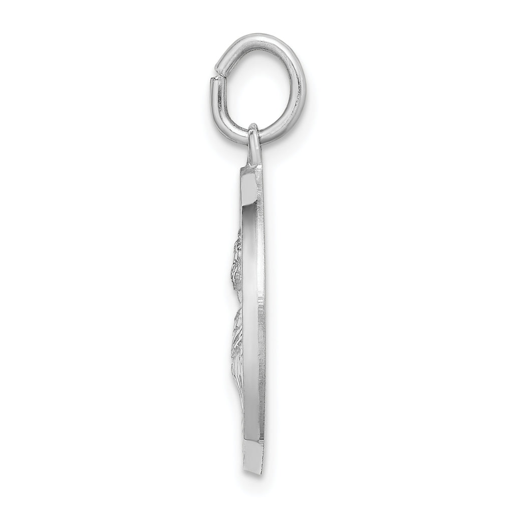 Sterling Silver 925 Polished St. Lucy Pendant with Rhodium Plating