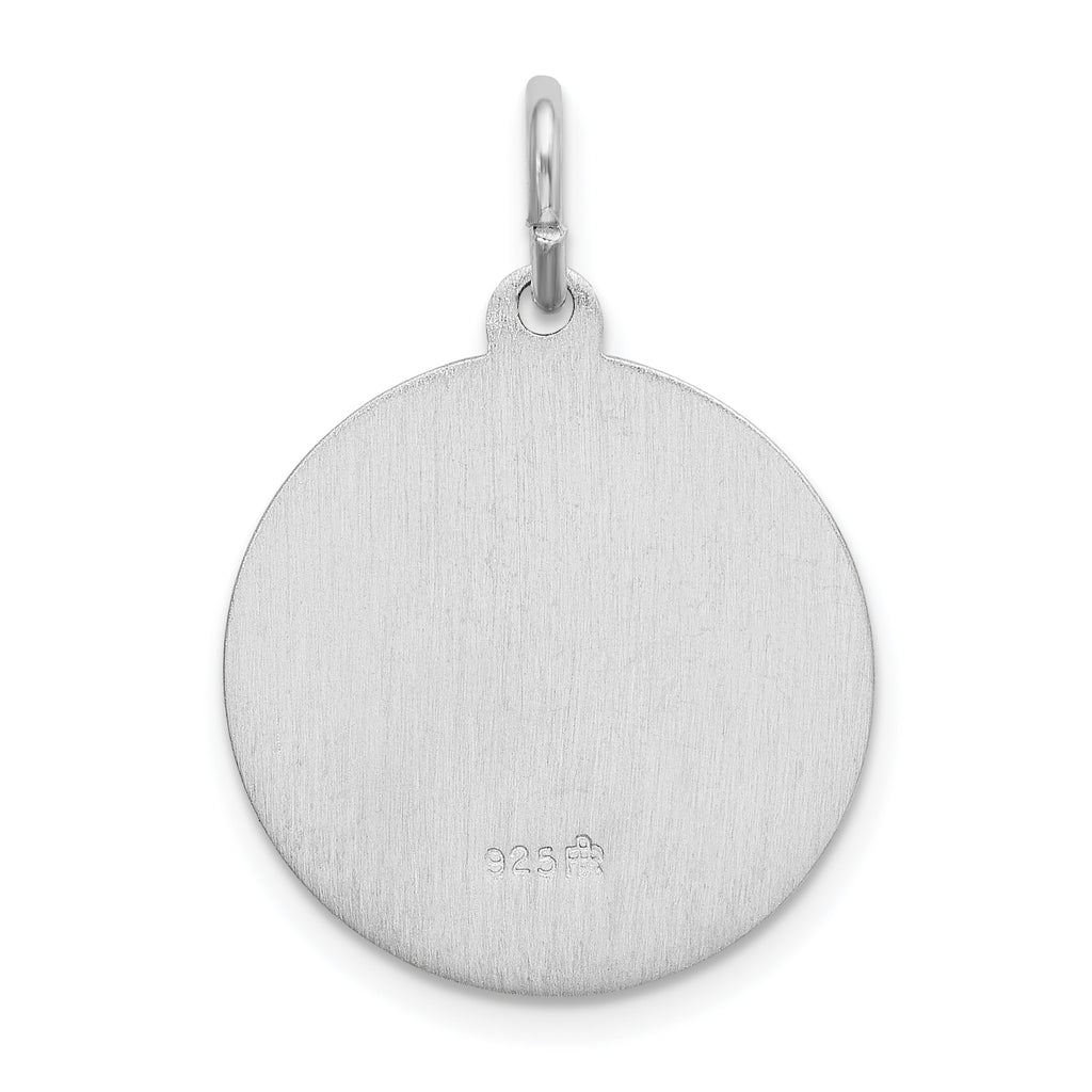 Sterling Silver 925 Polished St. Lucy Pendant with Rhodium Plating