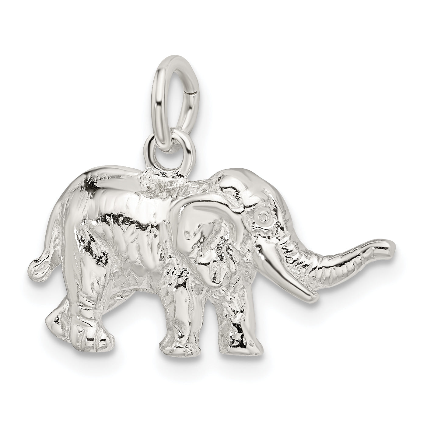 Sophia Jewelers 925 Sterling Silver 3D Elephant Charm with Anti-Tarnish Finish