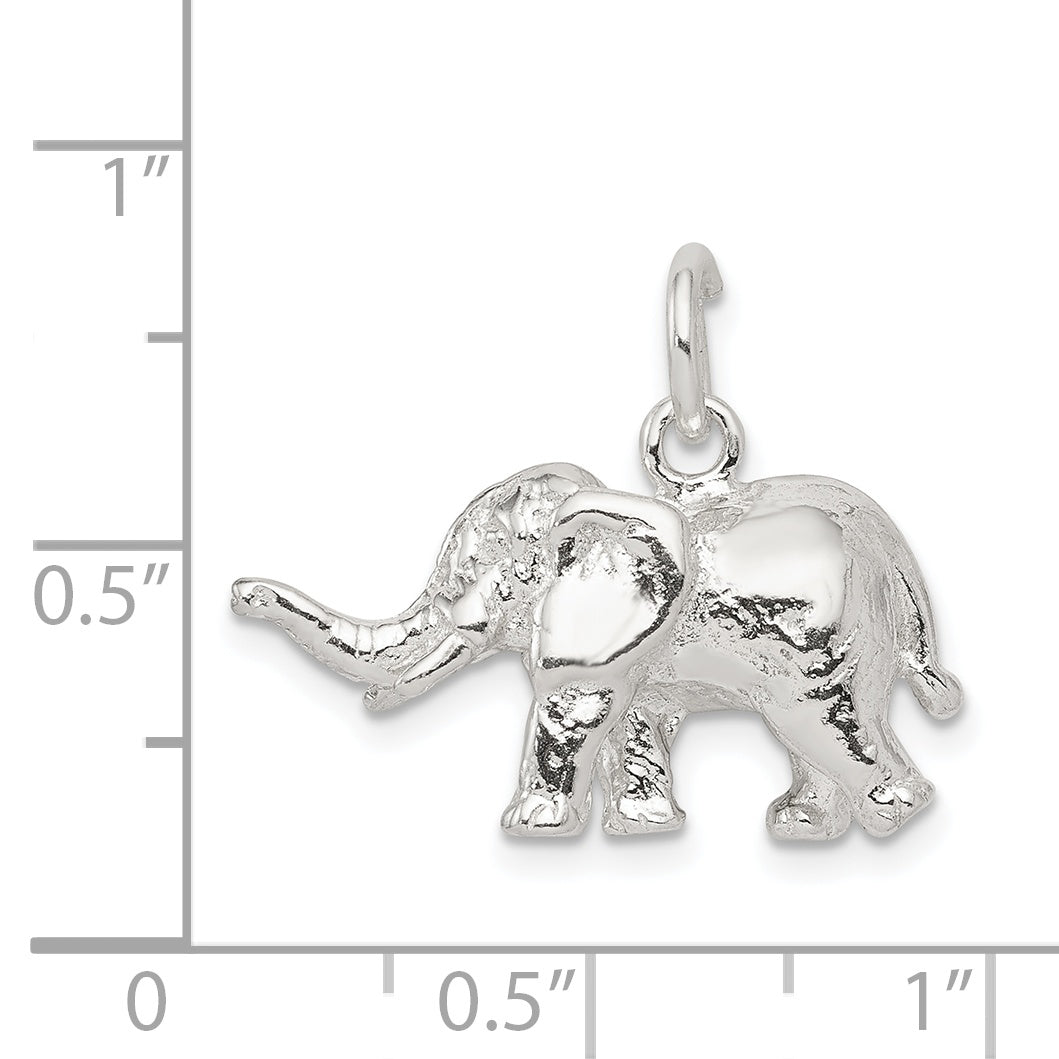 Sophia Jewelers 925 Sterling Silver 3D Elephant Charm with Anti-Tarnish Finish