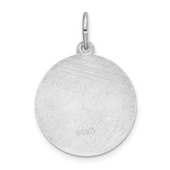 Sterling Silver 925 St. Anthony Medal Pendant with Rhodium Polish