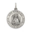 Sterling Silver Satin Antiqued Spanish St. Gabriel Medal Pendant