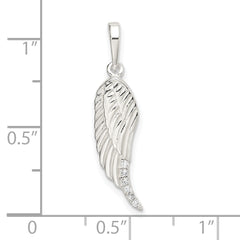 Sophia Jewelers Men's Sterling Silver Wing Pendant with CZ Polished Finish