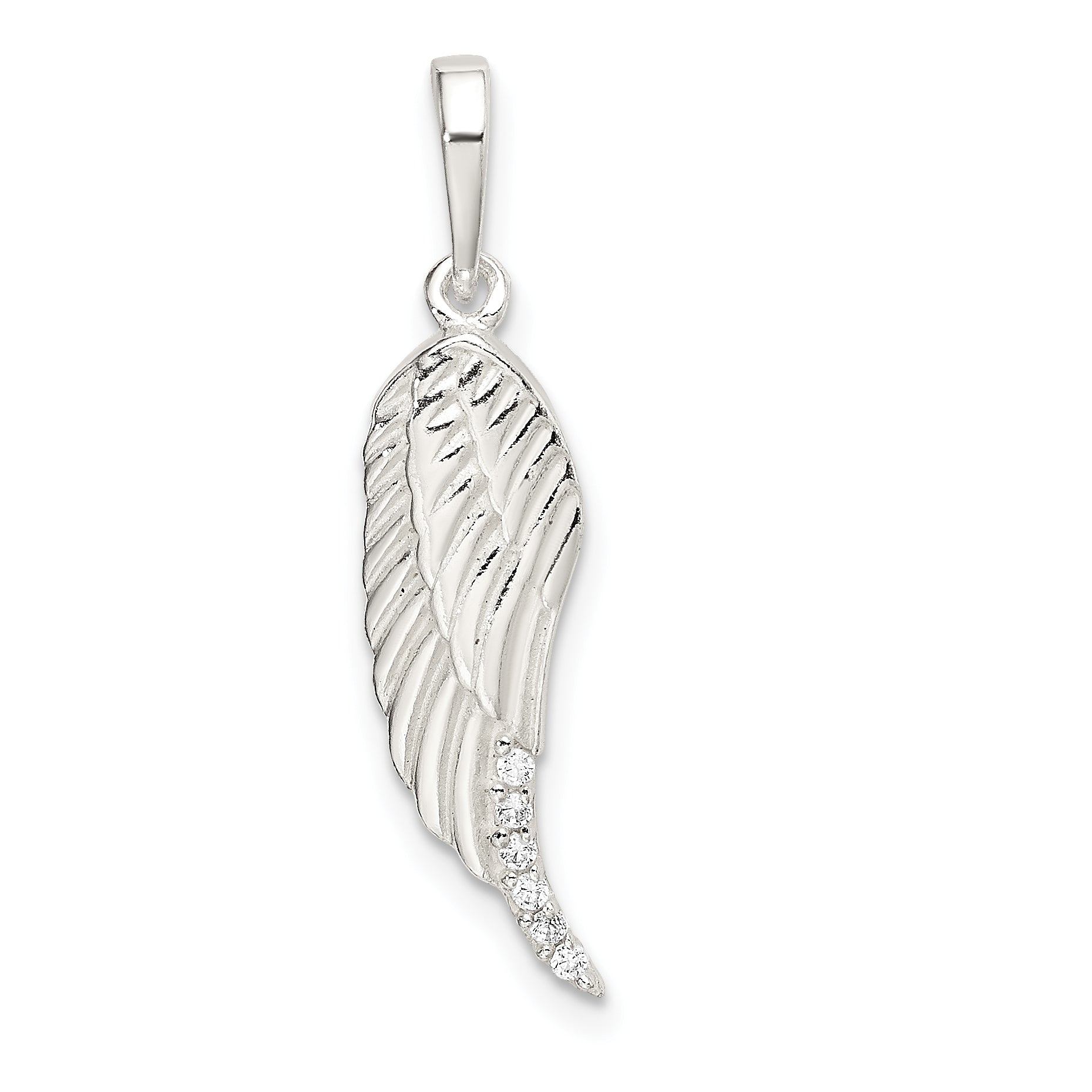 Sterling Silver Polished Wing Pendant Main image