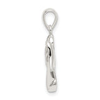 Sophia Jewelers 925 Sterling Silver Angel Pendant with Purple CZ Heart