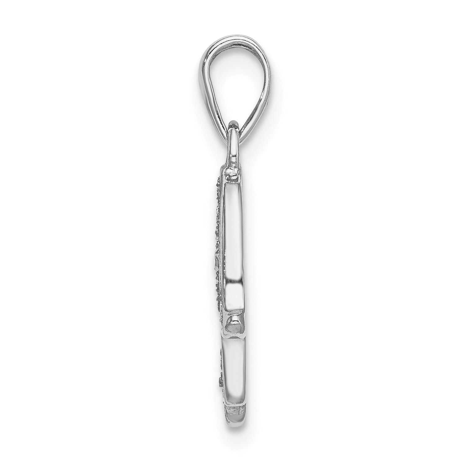 Sophia Jewelers 925 Silver Hamseh Pendant with Rhodium Plated Enamel and Glitter Glass Stone Secondary image