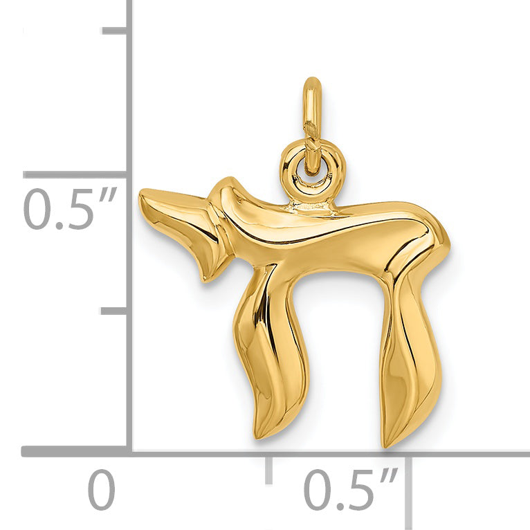 Sterling Silver Gold-Plated Chai Pendant with Polished Finish