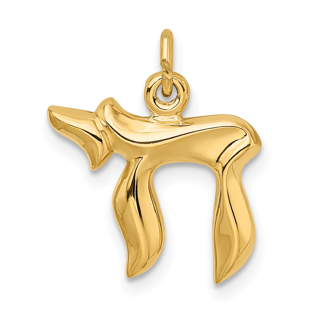 Sterling Silver Gold-plated Polished Small Chai Pendant Main image