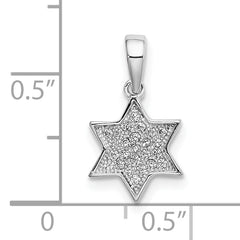 Sterling Silver 925 Star of David Pendant with Polished CZ Elegance