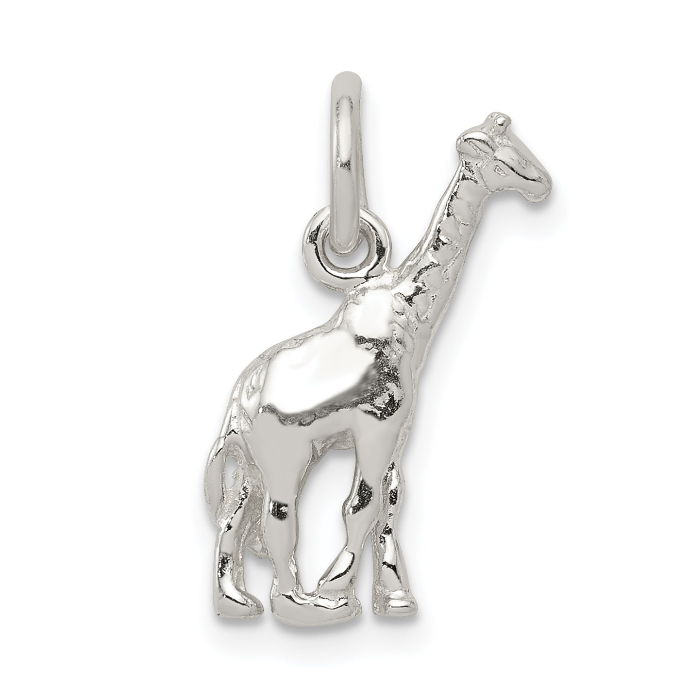 Sophia Jewelers 925 Sterling Silver 3D Giraffe Charm with Polished Finish