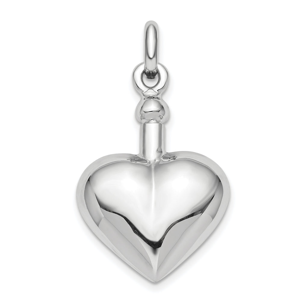 Sterling Silver RH-plated Polished Screw Top Ash Holder Pendant