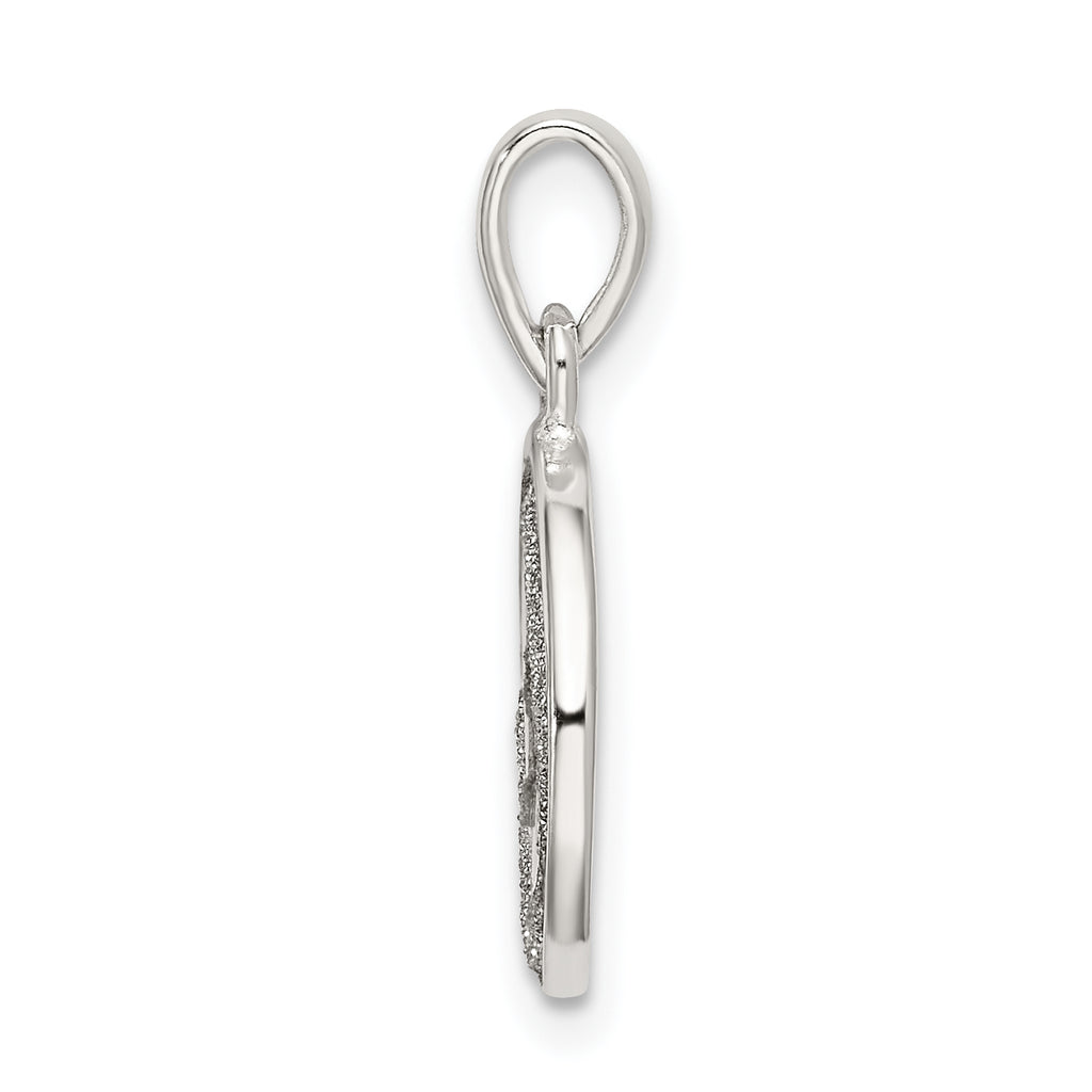 Sophia Jewelers Sterling Silver Enamel Glitter Circle Pendant