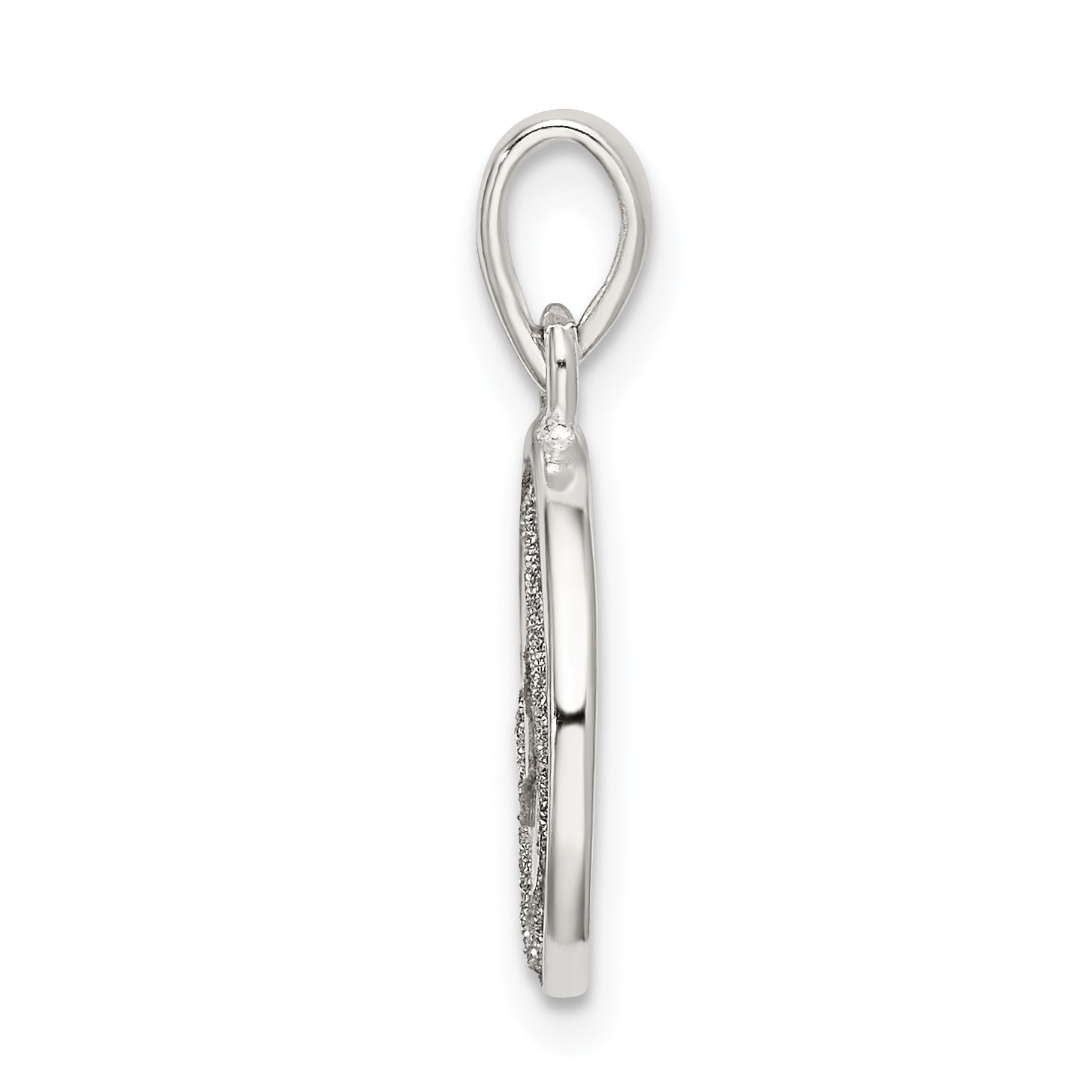 Sophia Jewelers Sterling Silver Enamel Glitter Circle Pendant