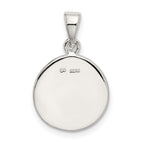 Sophia Jewelers Sterling Silver Enamel Glitter Circle Pendant
