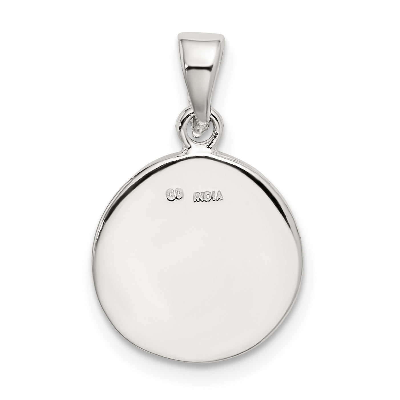 Sophia Jewelers Sterling Silver Enamel Glitter Circle Pendant