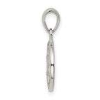 Sterling Silver Enamel Glitter 'B' Pendant with Polished Finish