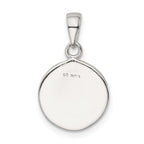 Sterling Silver Enamel Glitter 'B' Pendant with Polished Finish