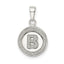 Sterling Silver Glitter Enamel Letter B Initial Circle Pendant