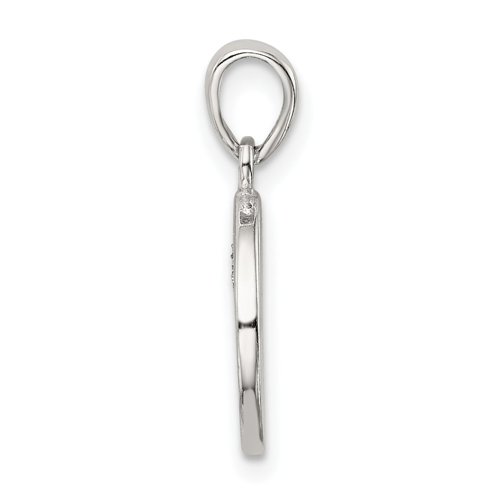 Sophia Jewelers Sterling Silver Glitter Enamel C Circle Pendant
