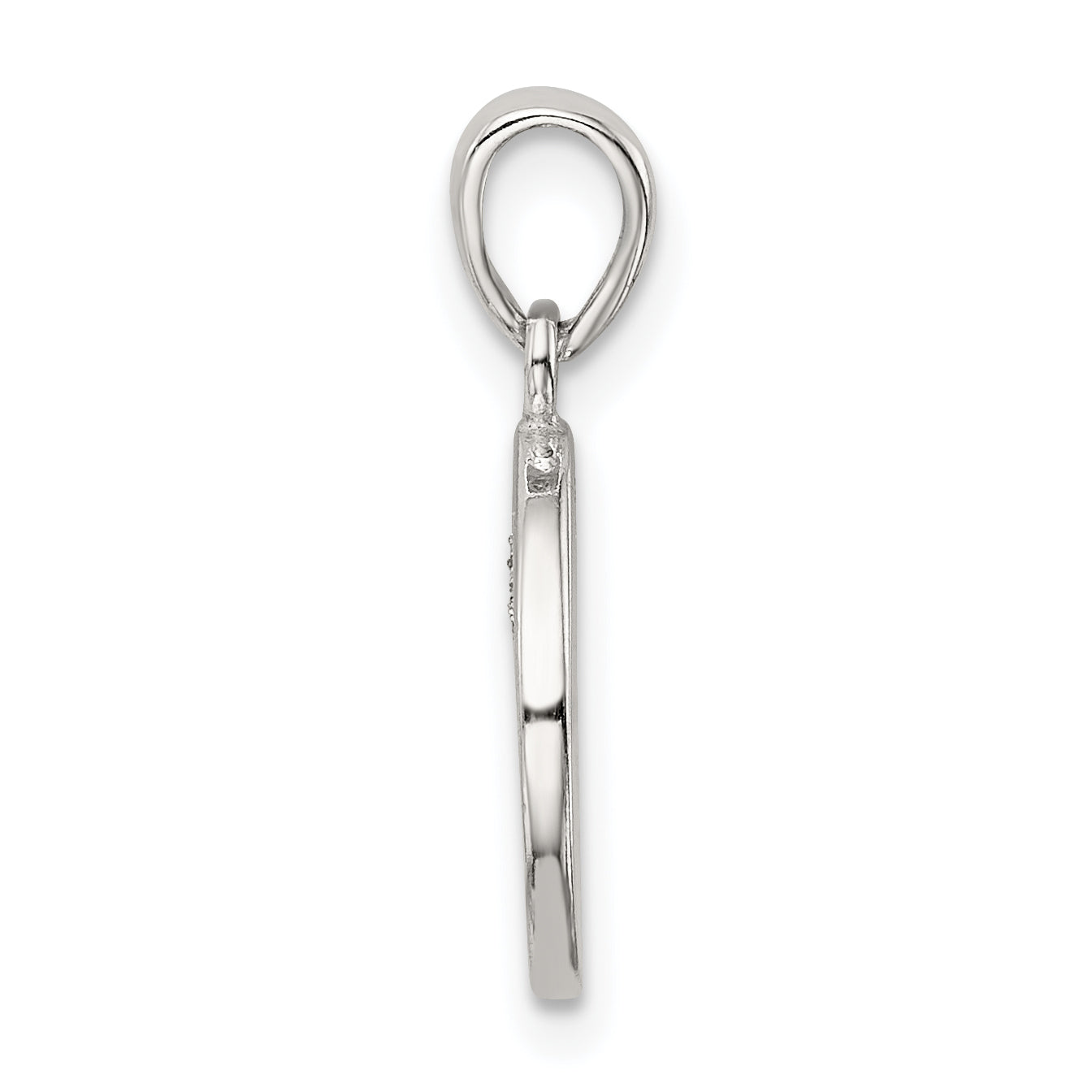 Sophia Jewelers Sterling Silver Glitter Enamel C Circle Pendant