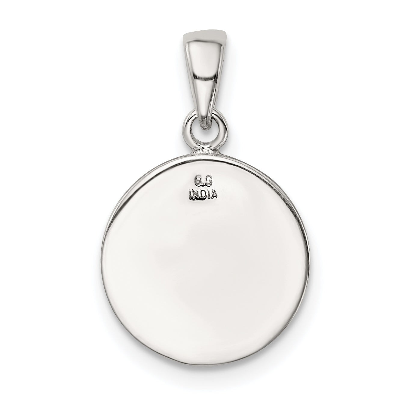 Sophia Jewelers Sterling Silver Glitter Enamel C Circle Pendant